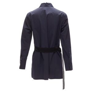 Marni cotton rubber button asymmetric belted shirt